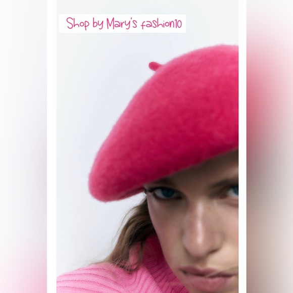 NWT Zara Fuchsia Pink Wool Beret - Picture 14 of 16